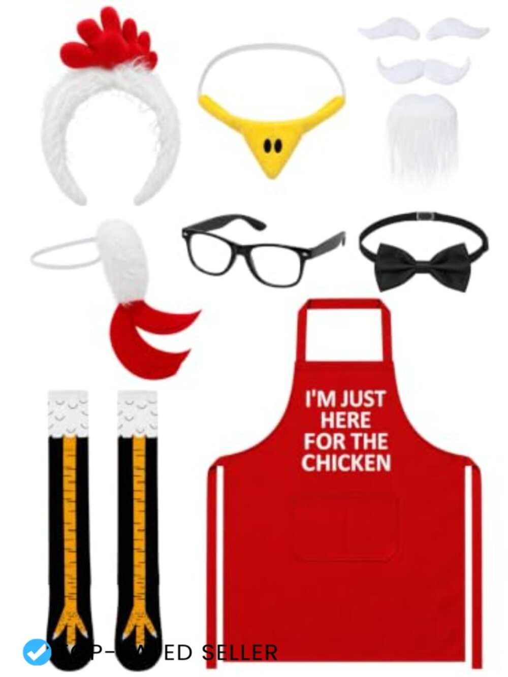 Funny Chicken Couples Halloween Costume Set Tutu Apron Socks Adults
